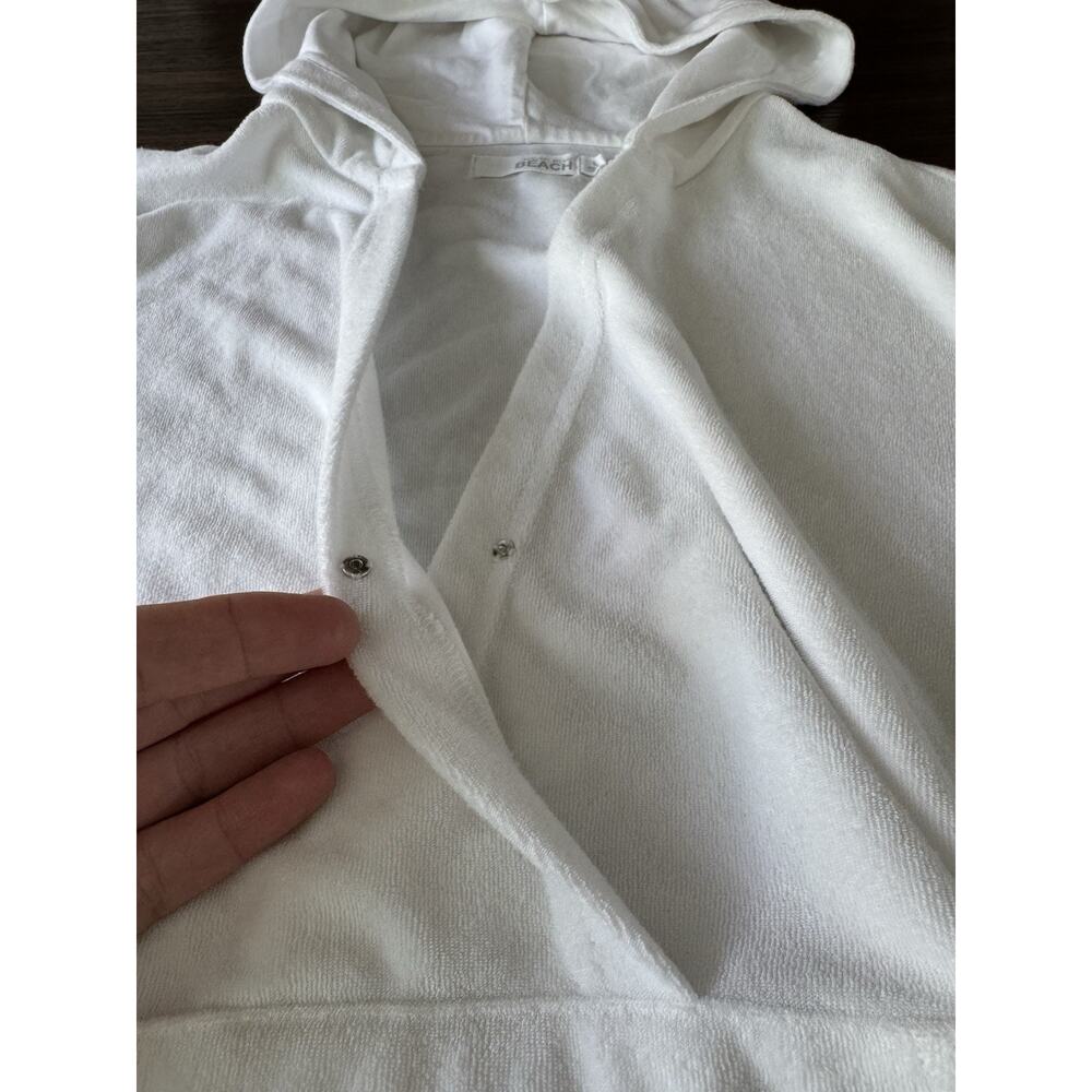 Barefoot Dreams Beach Terry Crossover Hoodie Women’s Large White Resort Pool - Picture 4 of 10